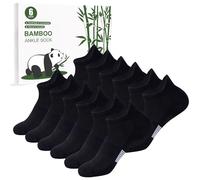 inaWarm Calcetines deportes de bambú para Mujer/Niñas, 6 pares,calcetines cortos,running,transpirables,calcetines tobilleros,con caja de regalo Negro Talla L