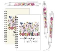 Inbagi 5 piezas de regalo de terapia ocupacional, cuaderno de flores en espiral, bolígrafo de flores, regalos para terapeuta del habla, regalos de agradecimiento de TO, regalos de psicología para