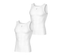 INBIKE Chalecos Deportivos para Hombre Verano Chaleco Absorbente de Sudor Camiseta sin Mangas Ciclismo Fitness Deportes al aire libre Blanco 2-pc M-S