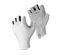 INBIKE Guantes Ciclismo Corto Frescos Verano Guantes MTB Hombre Mujer Unisexo Ligeros Transpirables Secado Rápido Antideslizante Guantes Gym Deprotes Blanco-S