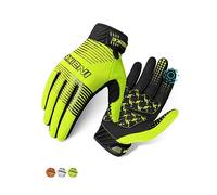 INBIKE Guantes de Ciclismo Antideslizantes Unisex con Pantalla Táctil, Guantes de Bicicleta Montaña BMX ATV MTB con Dedos Completo Amortiguación al Desgaste y Transpirable（BC005 Verde-S
