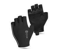 INBIKE Guantes de Ciclismo Medio Dedo Liegro Transpirable Elástico,Antideslizante, Fáciles de Poner Quitar con Toalla de Sudor en el Pulgar y Dedo Táctil para Hombre Mujer Verano Negro-L