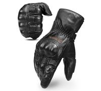 INBIKE Guantes Moto Invierno De Piel De Cabra con Membrana TPU Impermeable Transpirable Cortaviento para Hombre, Guantes Moto De Caña Larga con El Forro Térmico Thinsulate(CW863-S)