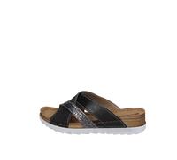 inblu Chanclas con Bandas Cruzadas Triple Efecto, Mule Mujer, Negro, 38 EU