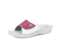 inblu Chanclas de mujer de banda colorida con cierre ajustable de velcro, plantilla anatómica, de la 35 a la 41, sandalias, fucsia, 36 EU
