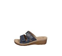 inblu Chanclas de mujer de doble banda con decoración geométrica, plantilla de piel auténtica, sandalias de chanclas para mujer, turquesa, 40 EU