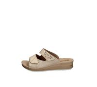 inblu Chanclas de mujer de doble banda con purpurina, plantilla de piel, sandalias de chanclas para mujer, beige, 40 EU