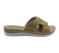 inblu Chanclas de mujer, empeine con nudo brillante, plantilla acolchada Sandalias de zapatilla para mujer, arena, 40 EU