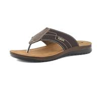 inblu Chanclas para hombre de piel sintética con plantilla de piel auténtica acolchada, 41 EU, marrón, 41 EU