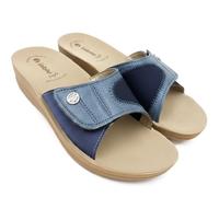 inblu Chanclas sanitarias mujer de empeine ecopiel y zona juanete tejido elastano LIBERTY Vegan y plantilla SOFT, hielo, 39 EU