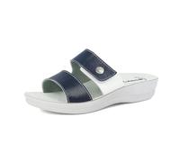 inblu Ciabatte Donna A Doppia Fascia Colorata con Chisura A Strappo, Plantare Anatomico, Dal 35 Al 41, Sandalias deslizantes Mujer, Turquesa, 37 EU