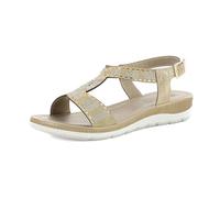 inblu Ciabatte Donna Motivo Incrociato Ricoperto Da Brillantini Bicolore, Plantare In Ecopelle Imbottito, Chanclas de Banda Mujer, Arena, 38 EU