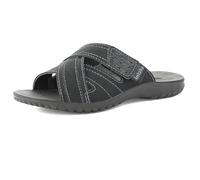 inblu Ciabatte Uomo In Ecopelle A Fasce Incrociate con Chiusura Regolabile A Strappo, Dal 39 Al 46, Sandalias deslizantes Hombre, Negro, 45 EU