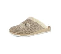 inblu Pantofole Donna con Applicazione Cane Fantasia Tartan, Plantare In Vera Pelle Imbottito, Pantuflas Mujer, Arena, 41 EU