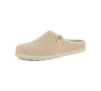 inblu Pantofole Donna con Ecopelliccia E Plantare In Vera Pelle Imbottito Ed Estraibile, Pantuflas Mujer, Beige, 35 EU