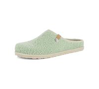 inblu Pantofole Donna con Ecopelliccia E Plantare In Vera Pelle Imbottito Ed Estraibile, Pantuflas Mujer, Verdino, 37 EU