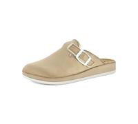 inblu Pantofole Donna con Fibbie E Ecopelliccia, Plantare In Pelle Imbottito, Comode Ed Eleganti, Pantuflas Mujer, Natural, 35 EU