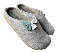 inblu Pantuflas confort invierno fieltro mujer Bunny punta cerrada con decoración y plantilla súper suave, Pardo Deco Soft, 37 EU
