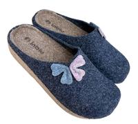 inblu Pantuflas confort invierno fieltro mujer Bunny punta cerrada con decoración y plantilla súper suave, Avio Deco Soft, 39 EU