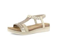 inblu Sandali Donna con Elastico E Fascia Intrecciata con Strass, Plantare In Pelle Imbottito, Mujer, Platino, 38 EU