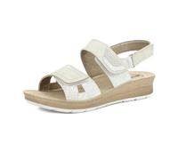 inblu Sandali Donna con Tripla Chiusura A Strappo Regolabile E Strass, Plantare In Vera Pelle, deslizantes Mujer, Hielo, 38 EU