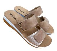 inblu Sandali - Zapatillas de mujer elegantes Comfort ajustable Regina dos desgarros zapatillas verano y ceremonias plantilla suave, Cuerda Nubuck, 38 EU