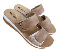 inblu SANDALI - Zapatillas de mujer elegantes Comfort ajustable Regina Y dos desgarros zapatillas verano y ceremonias plantar soft, Corda, 39 EU