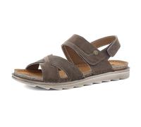 inblu Sandalias de Hombre Ajustables con Doble Velcro, Plantilla de Cuero Genuino, Talla 40 a 46, marrón, 42 EU