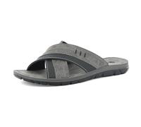 inblu Zapatillas de Hombre de Bandas Bicolor Cruzadas con Plantilla de Piel sintética Acolchada, de 39 a 46, Chanclas, Antracita, 40 EU