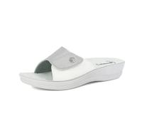 inblu Zapatillas de Mujer de Banda de Colores con Cierre Ajustable de Velcro, Plantilla anatómica, Tallas 35 a 41, Sandalias deslizantes, Plateado, EU