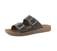 inblu Zapatillas Doble Hebilla y Plantilla de Cuero, para Hombre, Tallas 39 a 46, Sandalias deslizantes, Negro, 45 EU
