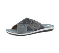 inblu Zapatillas para Hombre con Doble Banda Cruzada con Hebilla Ajustable, Costuras a la Vista, Sandalias deslizantes, Turquesa, 45 EU