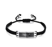 INBLUE Acero Inoxidable Pulsera Brazalete Personalizado de Cremación para Cenizas Humanas Urna Pulsera Grabado Nombre Fecha Recuerdo Conmemorativo para Mujeres Hombres-A