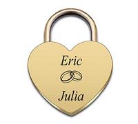 INBLUE Candado Personalizado en Forma de Corazón Grabado Imagen Foto Nombre Fecha para Pareja Novio Novia Puente de Amor Candado de Aleación con llave Relación Regalo de Amante(Color Bronce)