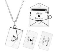 INBLUE Collar con Medallón Personalizado para Mujer Colgante con Carta de Amor Collar con Sobre Personalizado con Foto Joyería para Parejas Regalo para Mamá Esposa Amiga - E1