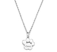 INBLUE Collar Personalizado Conmemorativo para Mascota, Colgante Pata de Perro para Mujer, Joya con Huella Grabada Nombre, Acero Inoxidable/Plata de Ley, Regalo para Amantes Mascota -A1