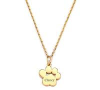 INBLUE Collar Personalizado Conmemorativo para Mascota, Colgante Pata de Perro para Mujer, Joya con Huella Grabada Nombre, Acero Inoxidable/Plata de Ley, Regalo para Amantes Mascota -A2