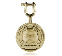 INBLUE Personalizada Grabado Nombre del Perro Etiquetas para Mascotas Anti-Pérdida Perro ID/Nombre Etiqueta de Latón Grabado Perro Etiqueta Regalo para Amante de Mascotas - Bully