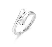 INBLUE Personalizado 925 Anillo de Plata Esterlina Espiral Twist para Mujeres Grabado con Nombre/Fecha/Iniciales Anillos para Mujer Ajustable Anillo de Promesa de Regalo para Boda Compromiso - C1