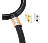 INBLUE Personalizado Estetoscopio Charms para Enfermera de Acero Inoxidable Grabado Nombre ID Tag con Símbolo Estetoscopio Accesorios Regalo para Médico - Estilo E1