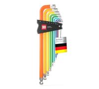 INBUS® 70273 Set de llaves hexagonales 9pz, 1.5-10mm, con ColorGrip multicolor & Cabezal de Bola - Made in Germany