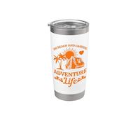 Inc Beach And Camping Adventure Life Camper Hiking Vaso térmico de acero inoxidable de doble pared