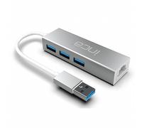 Inca Adaptador IUSB-03T Tipo A > 3 Puertos USB-A, 1 RJ45, 1000 mbps