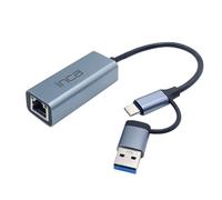 Inca Adaptador USB C a Ethernet IUTP-01TX, USB 3.0 a RJ45 1000 Mbps, 10/100/1000 Gigabit LAN, Adaptador de Red LAN para PC, portátil, MacBook, Carcasa de aleación de Aluminio