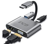 İnca Adaptador USB C a HDMI VGA 4 en 1 ITPC-06TX, 4K @ 30Hz HDMI con puerto de carga PD 100 W, multipuerto USB 3.0 tipo C para MacBook, Dell, HDTV, Chromebook