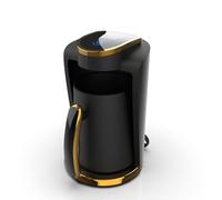 İnca Cafetera turca IKM-01 Serie Wonder, cafetera turca con cuchara dosificadora para 4 tazas (fincan) al mismo tiempo, alto rendimiento en un elegante diseño negro y oro rosa