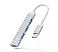 Inca Concentrador USB C, IUSB-04TX de 4 Puertos USB 3.0 con Divisor USB de 5 Gbps, estación de Acoplamiento USB-C con 1 USB 3.0 y 3 x USB 2.0 para MacBook, DELL, Thinkpad, Carcasa de Aluminio