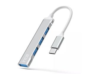 Inca Concentrador USB C, IUSB-04TX de 4 Puertos USB 3.0 con Divisor USB de 5 Gbps, estación de Acoplamiento USB-C con 1 USB 3.0 y 3 x USB 2.0 para MacBook, DELL, Thinkpad, Carcasa de Aluminio