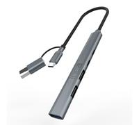 Inca Concentrador USB IUTP-06TX, USB 3.0 con 5 Gbps + 2 x USB 2.0 + Tipo C + PD 100 W USB Splitter para MacBook, PC, Ordenador portátil, DELL, Thinkpad, Chromebook | Carcasa de Aluminio |