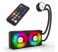 INCA EMPOUSA ARGB ISS-02XN - Enfriador refrigerado por líquido para Intel LGA 1200/115X/2011/2066/17XX, AMD AM2/AM2+/AM3/AM3+/AM4/AM5/FM1/FM2/FM2+ - Placa base ARGB adaptador incluido